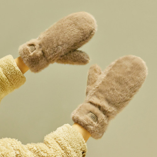 仿貂绒保暖手套女冬季防风防寒