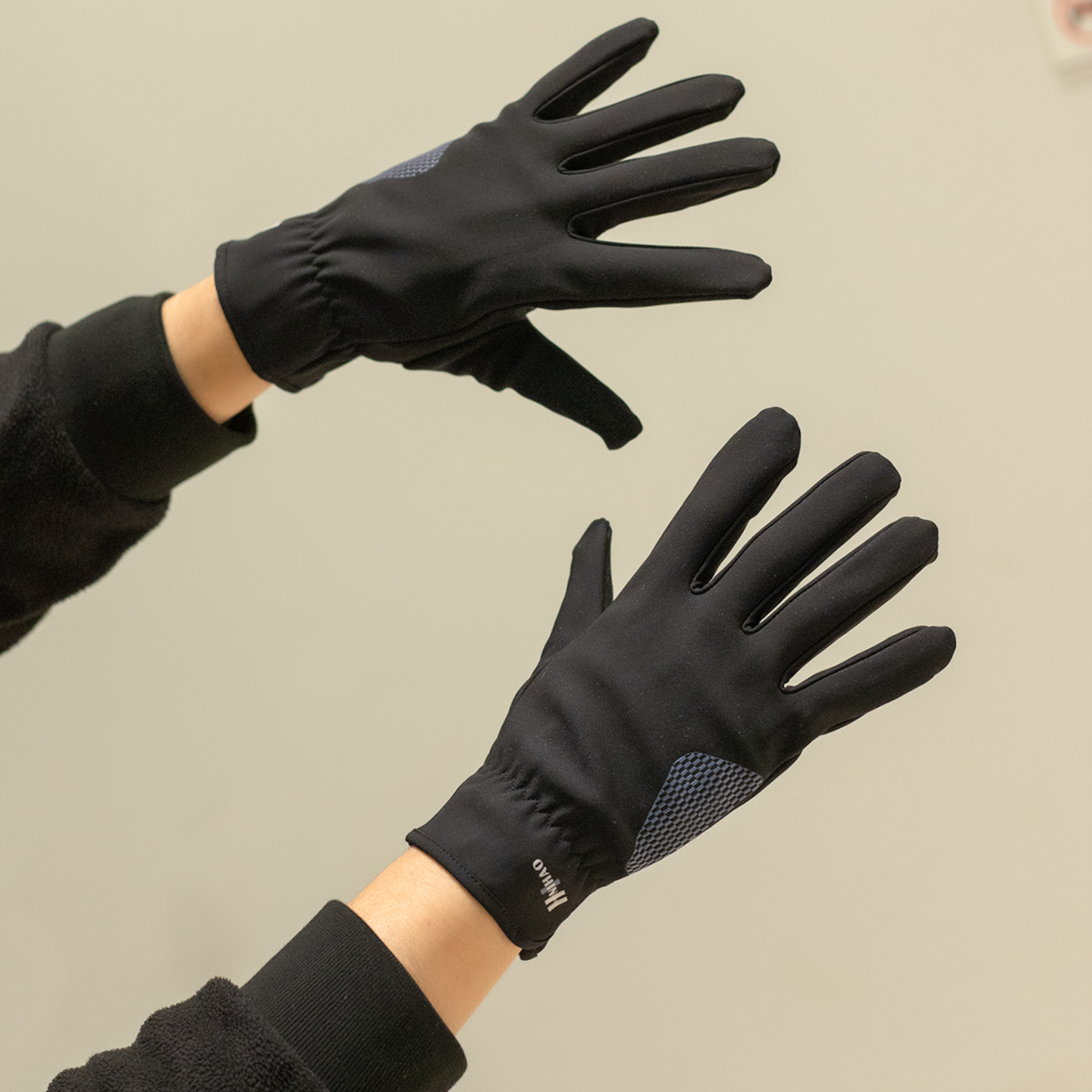 抓绒手套男士秋冬季防寒可触屏