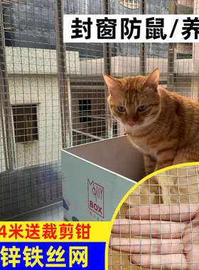 热镀锌铁丝网封阳台养猫网 封窗防鼠网 防盗窗防坠网防护网铁网格