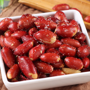 香酥油炸花生米四粒红皮下酒菜商用熟酥脆咸香无盐餐饮小零食小吃