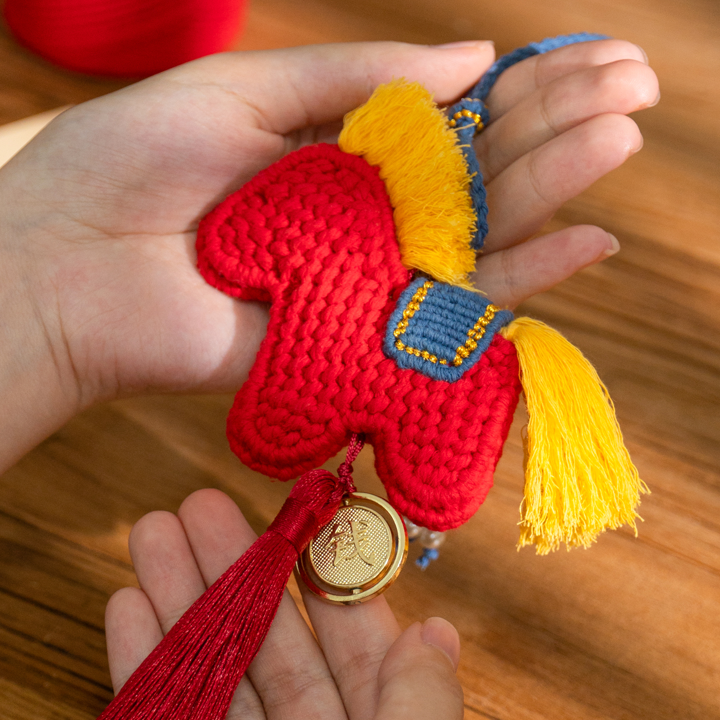 织物有爱2026马年小马挂件钩织