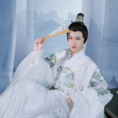 青璃如梦霓裳汉服男明制圆领袍白绣花织金中国风气质春夏季 日常款