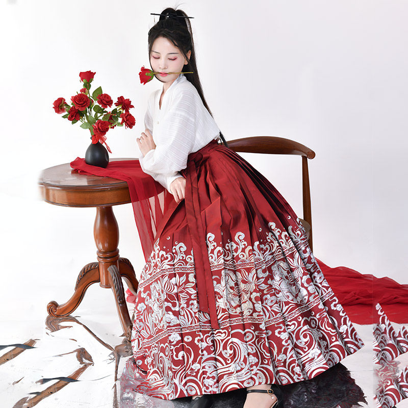 锦华丨如梦霓裳汉服女螺钿明制马面裙新国风日常通勤改良2024年秋 - 实物图