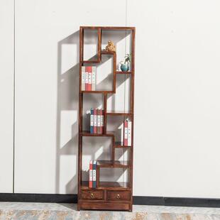 新中式博古架实木全实木隔断高端仿古置物架客厅实博古架全隔断架