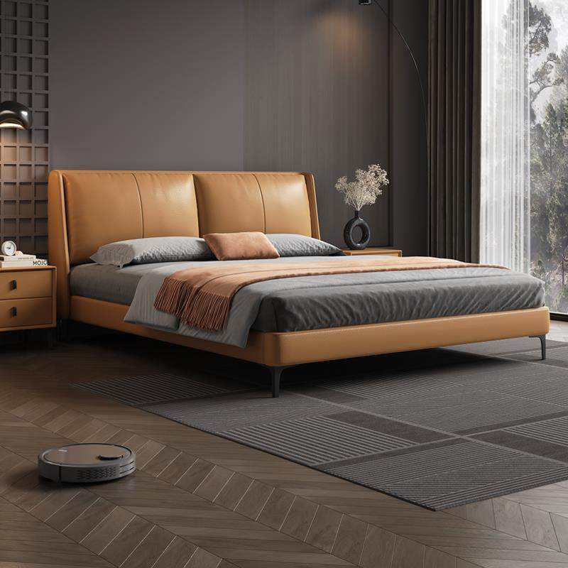 床主卧高端大气欧亚皇巢意式极简真皮床主卧高端大气双人床现代简