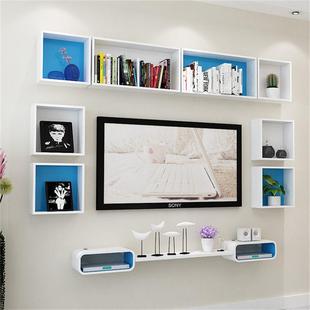 电视墙置物架卧室墙上壁挂柜客厅影视背景墙装饰架客厅创意格子