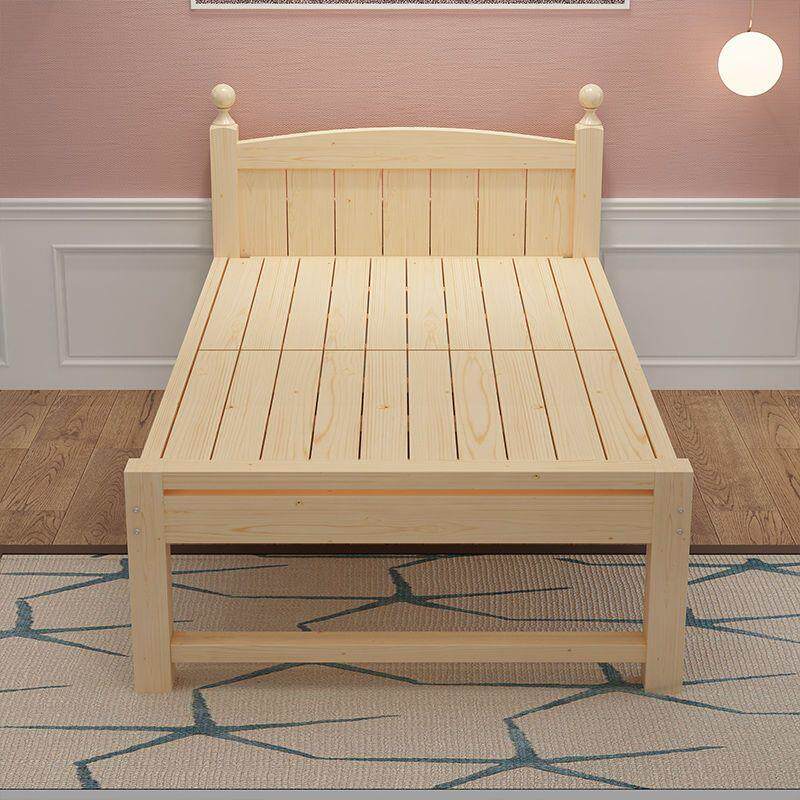 纯经济型实木床1.01.351.2m单人1.5米成人双人床90cm学生儿童床