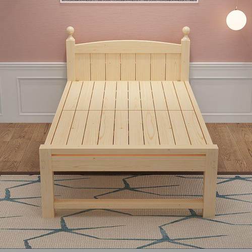 纯经济型实木床1.01.351.2m单人1.5米成人双人床90cm学生儿童床