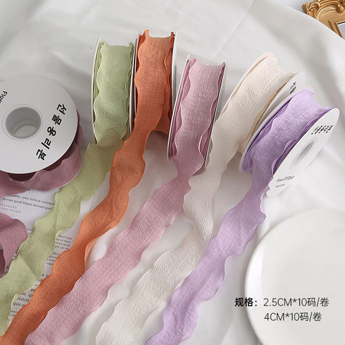 花中情褶皱丝带鱼尾波浪边复古布