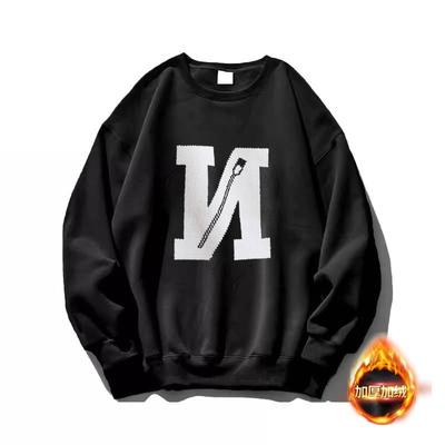 美式高街ins潮牌无帽正肩卫衣