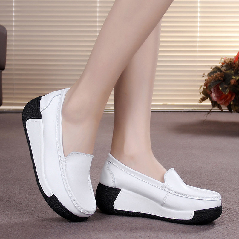 Avatar Aberdeen spring and autumn new pattern white Leather shoes With slope Muffin bottom Single shoes Shallow mouth The thickness of the bottom Middle heel shoesin the Women's Shoes, Low shoes  category - from Buy2taobao.com to provide professional Taobao agent buy service