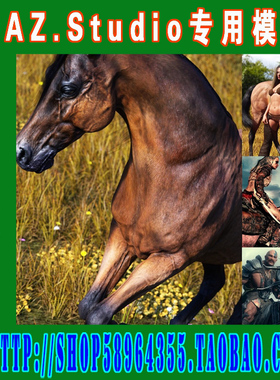 DAZ daz3d模型——Dark Knight Horse Bundle骑士小套装(3M-235)