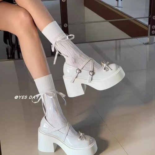 增高厚底玛丽珍小皮鞋女2025新款春秋季日系jk粗跟高跟配裙子单鞋