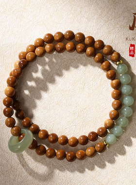 精品高抛库克手串菩提文玩新中式绕指柔和田玉手链双圈手持