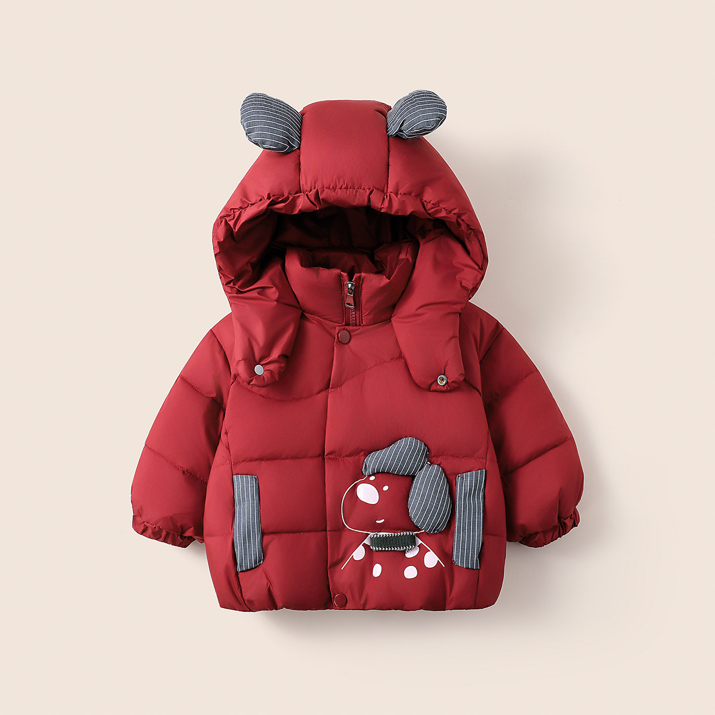 男童冬季三防连帽白鸭绒羽绒服