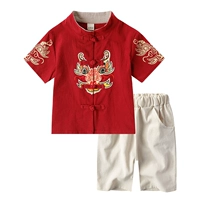 На мальчика хлопок Маханская одежда детские Летний национальный ветер на девочку комплект Старость детские Летнее китайское династия