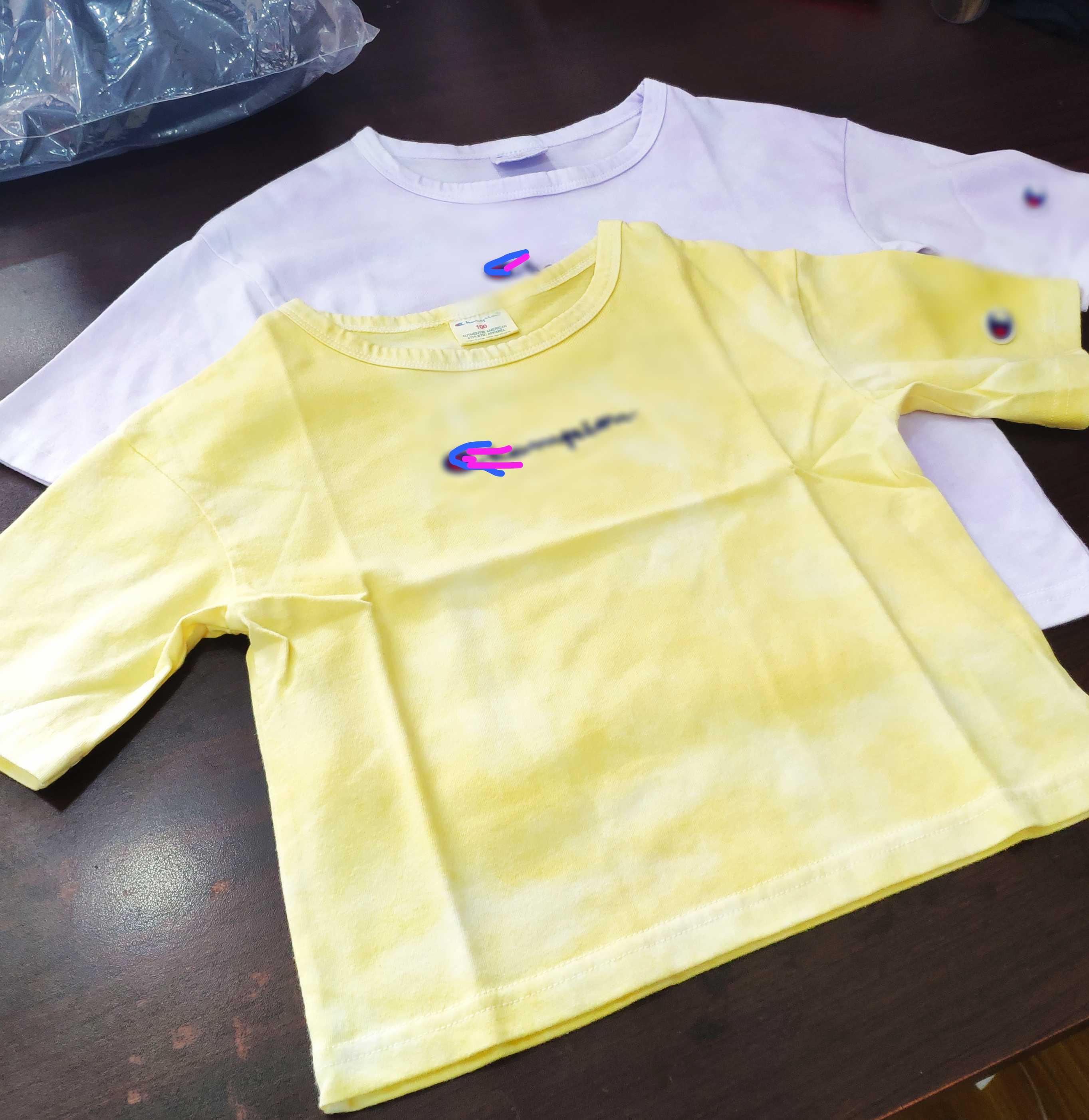 夏季女童纯棉扎染印花短袖T恤