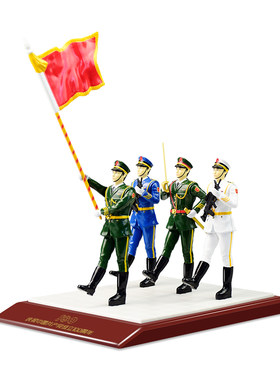 三军仪仗队兵人解放军模型摆件