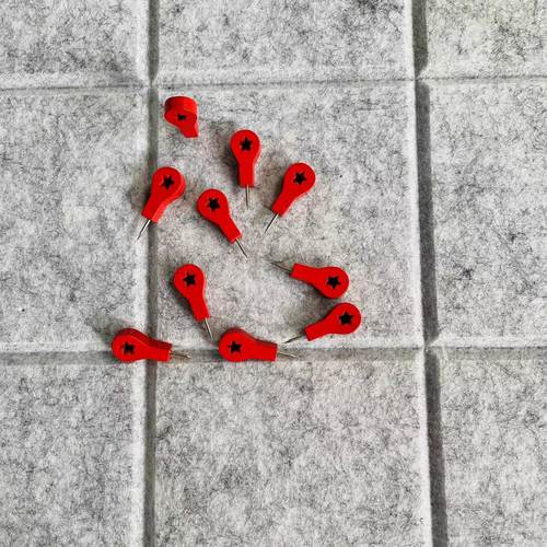 红色标记钉定位图钉毛毡板用