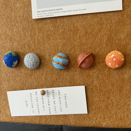 5个装太空星球创意图钉 航天宇宙软木板毛毡照片墙装饰按钉