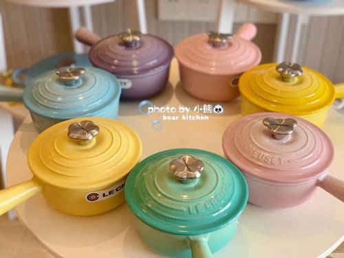 法国 酷彩 le creuset 16cm 奶锅 单炳锅 海岸蓝 磨砂黄  珐琅锅