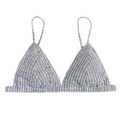 陈小满纯亚麻条纹无钢圈透气防凸点三角杯文胸小胸棉法式 内衣显小