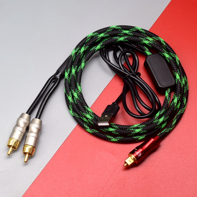 光纤同轴转2RCA音频线3.5音箱线