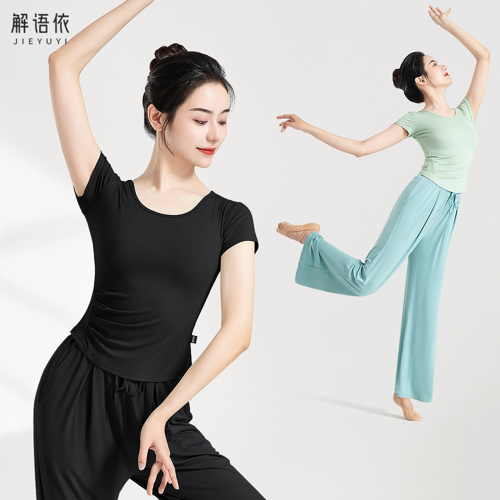 舞蹈服套装练功服短袖女中国舞形体服现代舞服装跳舞衣服舞蹈裤女