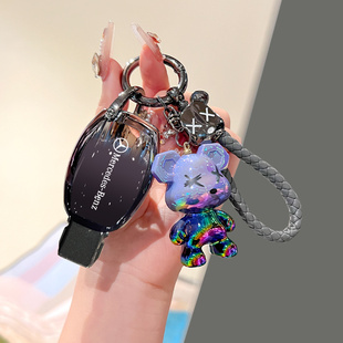 适用奔驰c180钥匙套老款 e200壳c200扣e180l汽车v260包 b200插入式