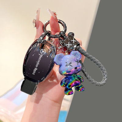 适用奔驰c180钥匙套老款b200插入式e200壳c200扣e180l汽车v260包