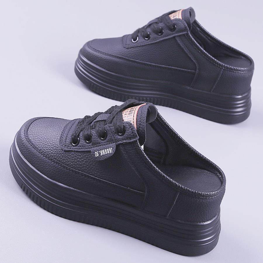 春款松糕厚底女拖鞋2026春季新款一脚蹬皮面拖女单鞋内增高0103u