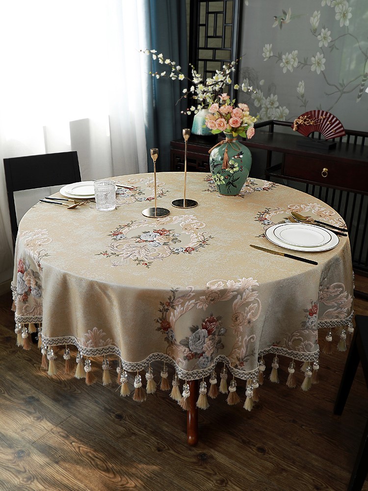 圆形 高端 中式 奢华  桌布 圆桌 台布