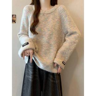 秋冬季 穿搭内搭针织打底毛衣女胖mm显瘦慵懒宽松正肩上1226n 大码