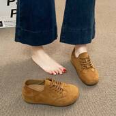 春秋内增高两穿勃肯鞋 平底覆古0128n 软底休闲单鞋 女2026新款 秋季