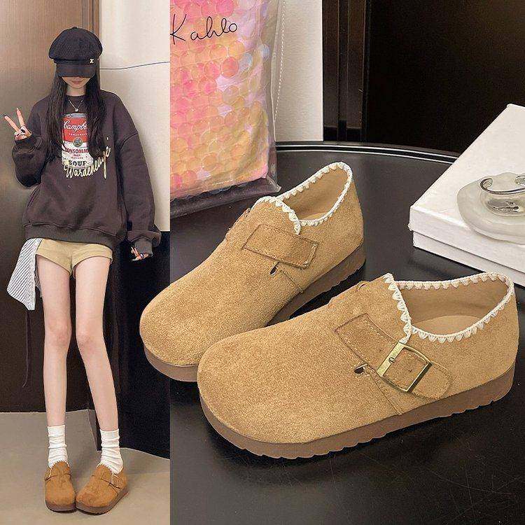 平底全包勃肯鞋女2026年春新款花边一脚蹬软底孕妇豆豆鞋女0125e,女鞋,勃肯鞋/软木鞋,淘宝优惠券,粉丝福利购,淘宝优惠卷