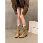 春秋褶皱堆堆瘦瘦短靴女2026新款 秋冬美拉德覆古英伦马丁0128n