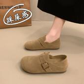 女2026新款 秋季 春秋踩屎感勃肯鞋 覆古单鞋 两穿平底鞋 42码 0128n