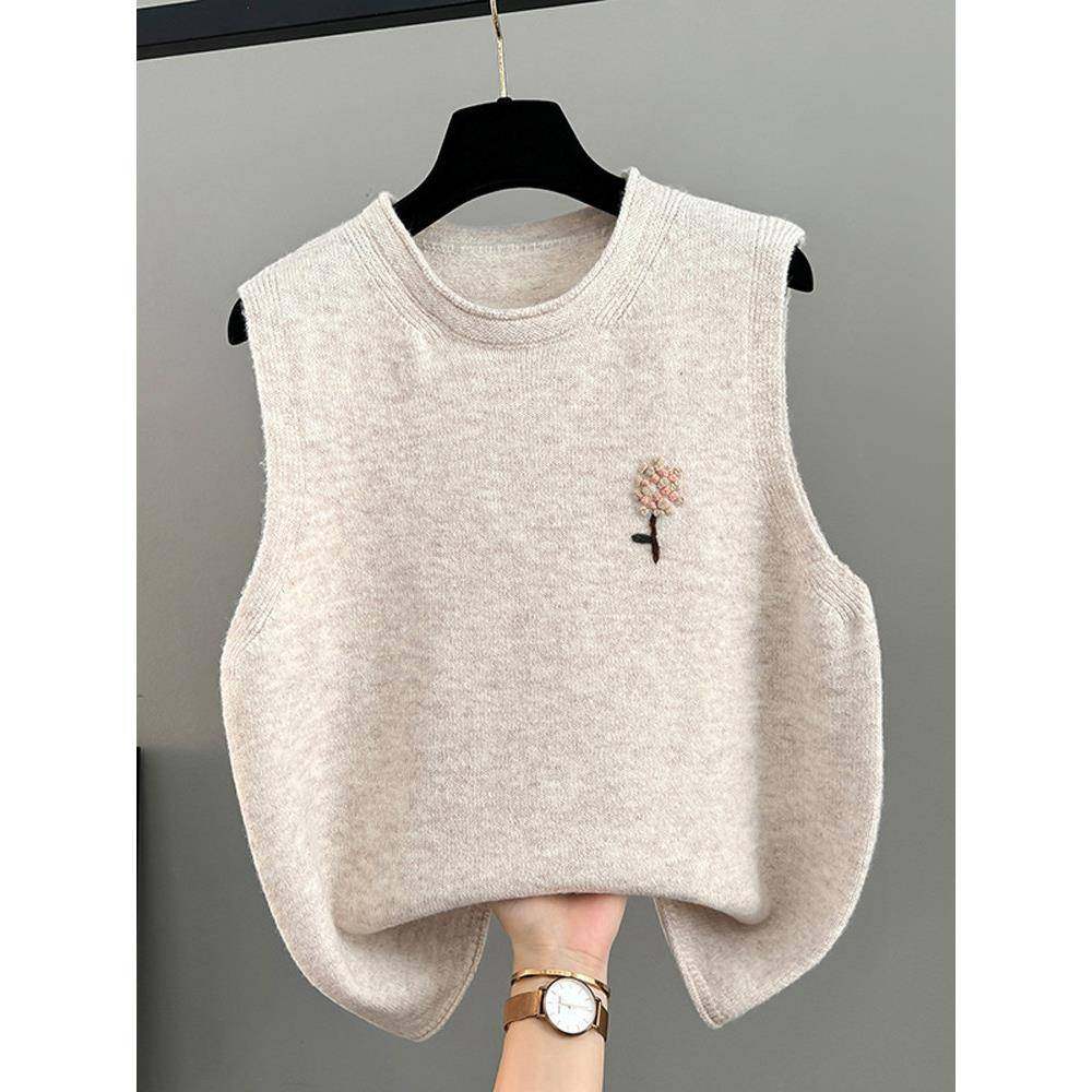马甲女款2026新款春秋宽松外穿绣花针织背心毛衣外套坎肩春0121e,女士内衣/男士内衣/家居服,保暖背心,淘宝优惠券,粉丝福利购,淘宝优惠卷