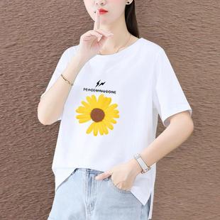 微胖mm宽松遮肚显瘦上衣服0718u 白色短袖 t恤女夏2025新款 大码 女装