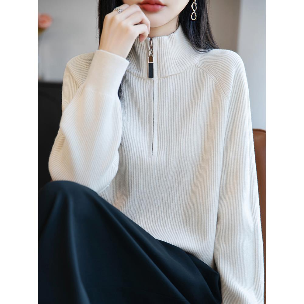 秋冬早秋拉炼高领针织打底衫女2025新款秋上衣洋气大码女装1204u