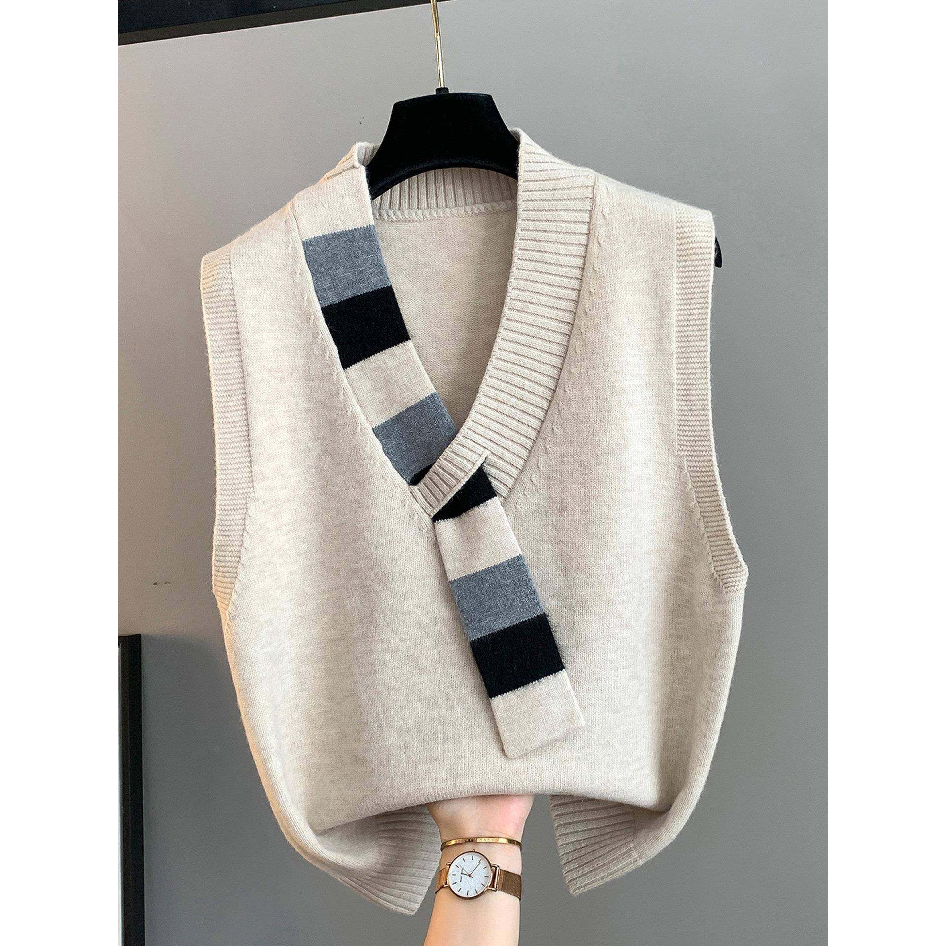 设计感小众围巾马甲毛衣女款2026新款宽松外穿针织背心春叠0123e,女士内衣/男士内衣/家居服,吊带/背心/T恤/打底/肌底衣,淘宝优惠券,粉丝福利购,淘宝优惠卷