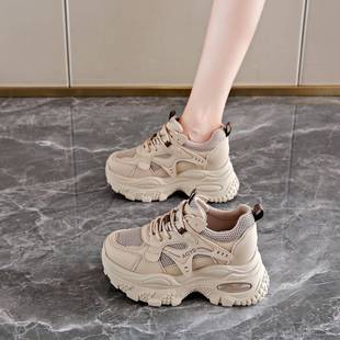 春款女增高鞋8厚度老爹鞋2026小个子运动鞋坡跟休闲鞋0110u