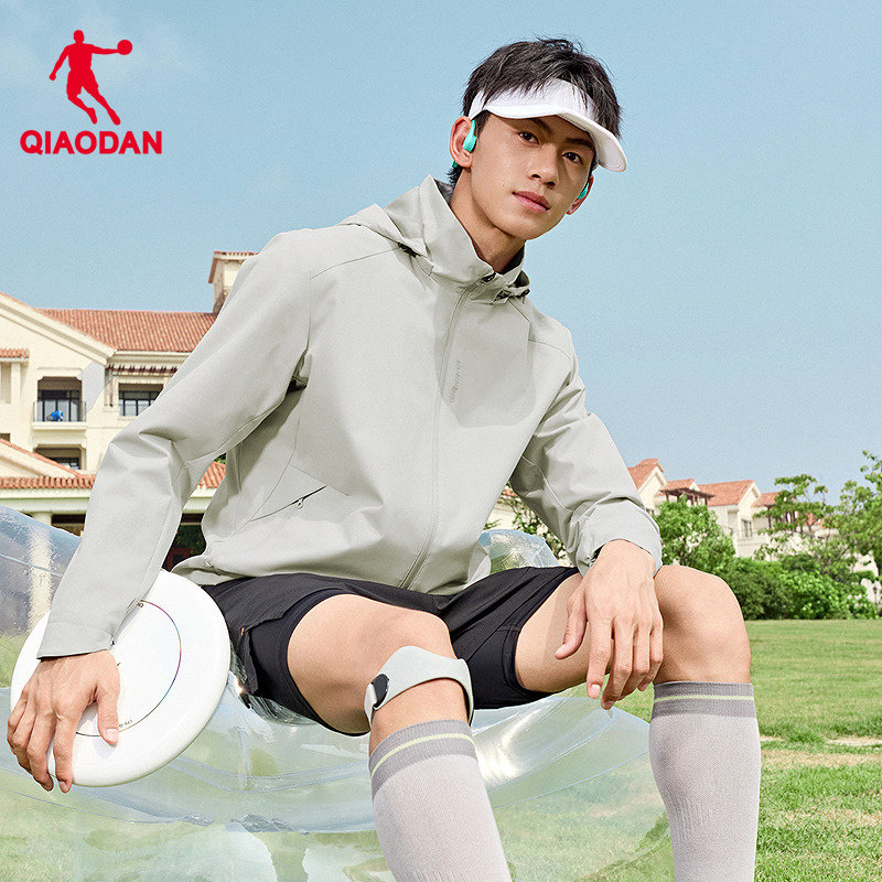 乔丹梭织薄外套商场同款官方正品户外登山运动风衣防泼水男子上衣