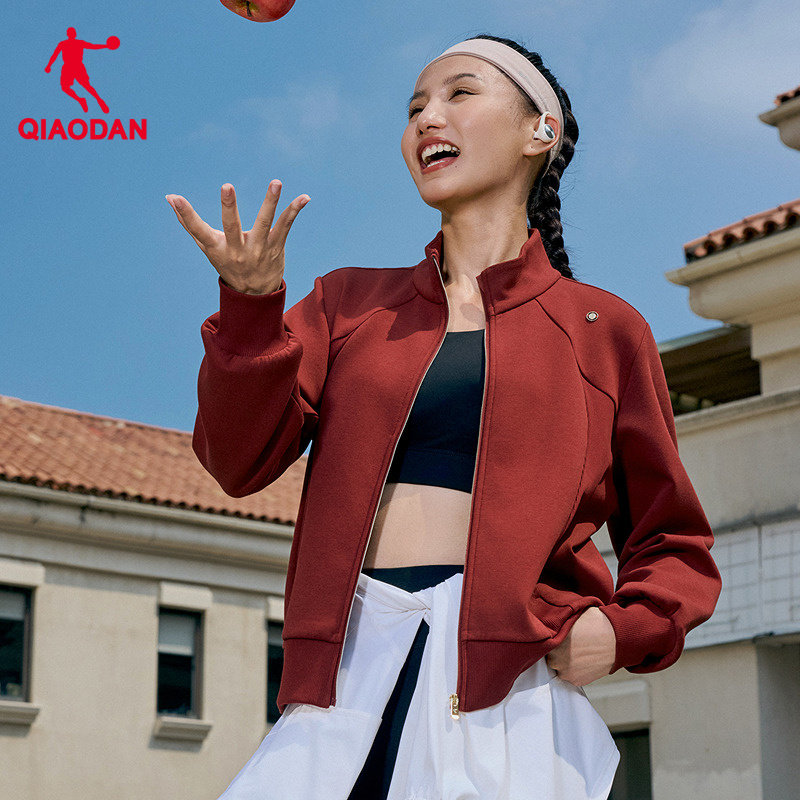 乔丹针织开衫休闲风立领宽松型运动外套长袖商场同款女士通勤上衣,运动服/休闲服装,运动茄克/外套,淘宝优惠券,粉丝福利购,淘宝优惠卷