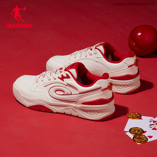 行舟|乔丹板鞋男鞋2026本命年红色潮流厚底休闲鞋新年红色面包鞋