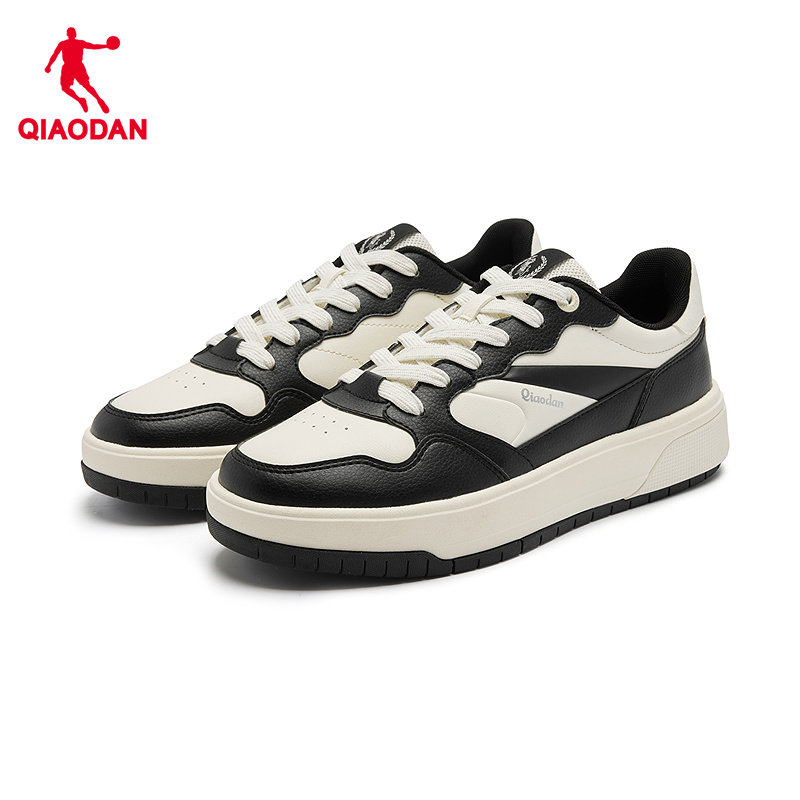 饼干鞋|乔丹男板鞋2026年春季休闲简约商场同款黑白皮面低帮鞋子,运动鞋new,板鞋,淘宝优惠券,粉丝福利购,淘宝优惠卷