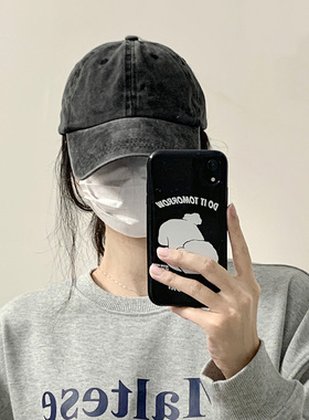 【官方正品】日本软顶棒球帽女春秋季2026新款灰色水洗做旧牛仔宽