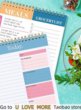 Weekly Meal Planner Daily Planner Notepad Schedule Coil Book
