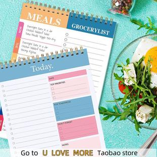 Weekly Meal Planner Daily Planner Notepad Schedule Coil Book