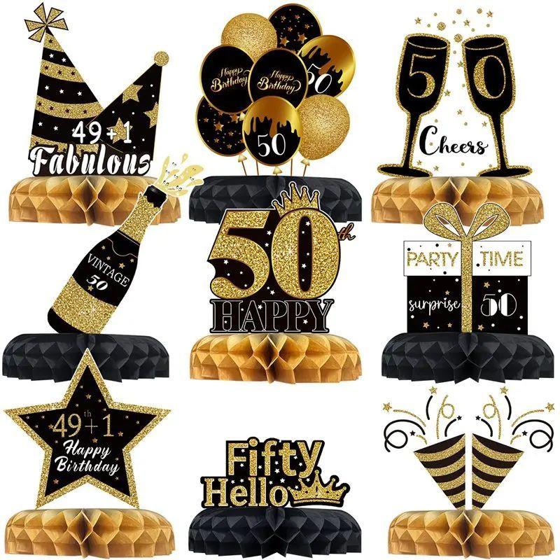 Happy 50th Birthday Backdrop Background Banner For Man Napki
